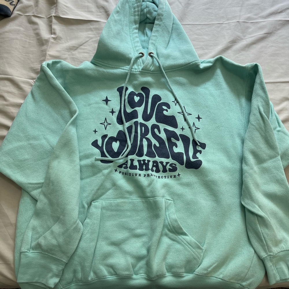 Mint green “Love yourself always” hoodie